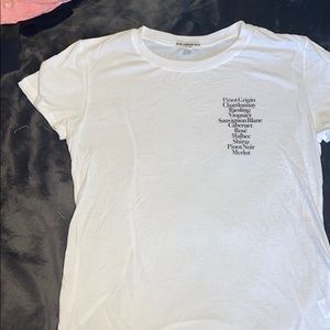 Wine list white tshirt
